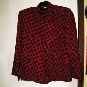 BRICK RED SILKY PANTSUIT M